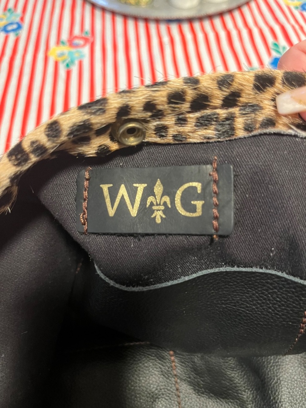 Wild Goose Cheetah print leather and hair large shoulder bag - Picture 5 of 9